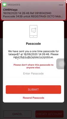 kode verifikasi passcode