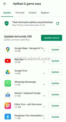 Update Aplikasi Google Play Store